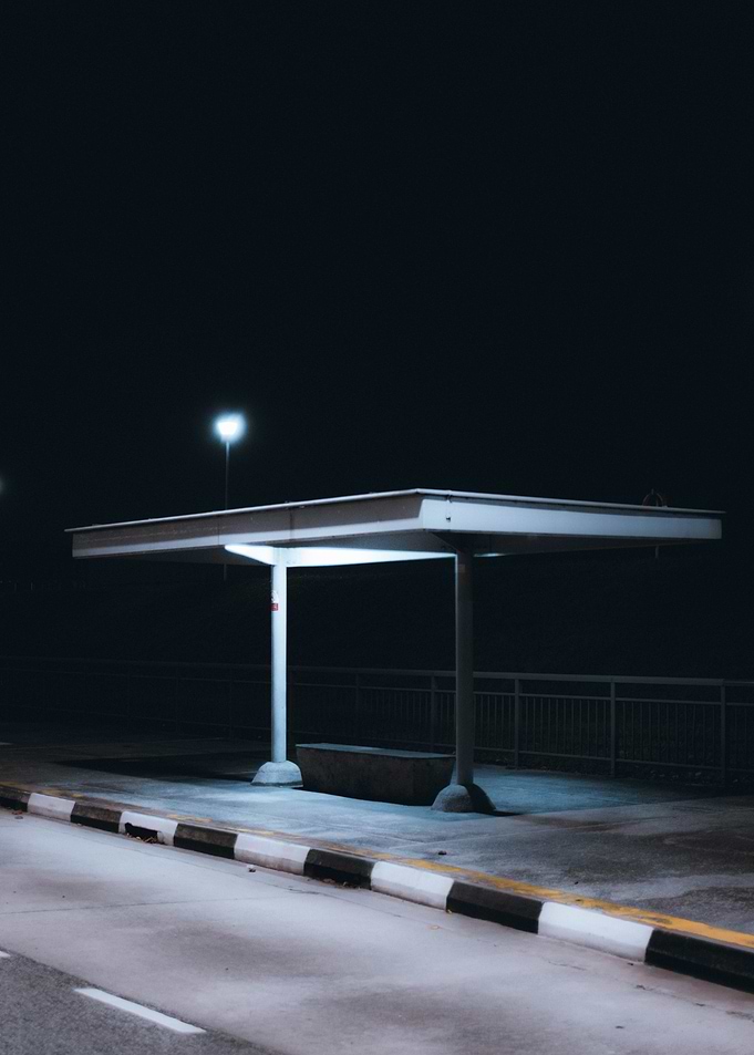 Bus Stop at Night