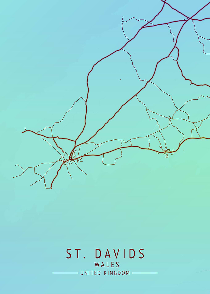 St Davids UK City Map