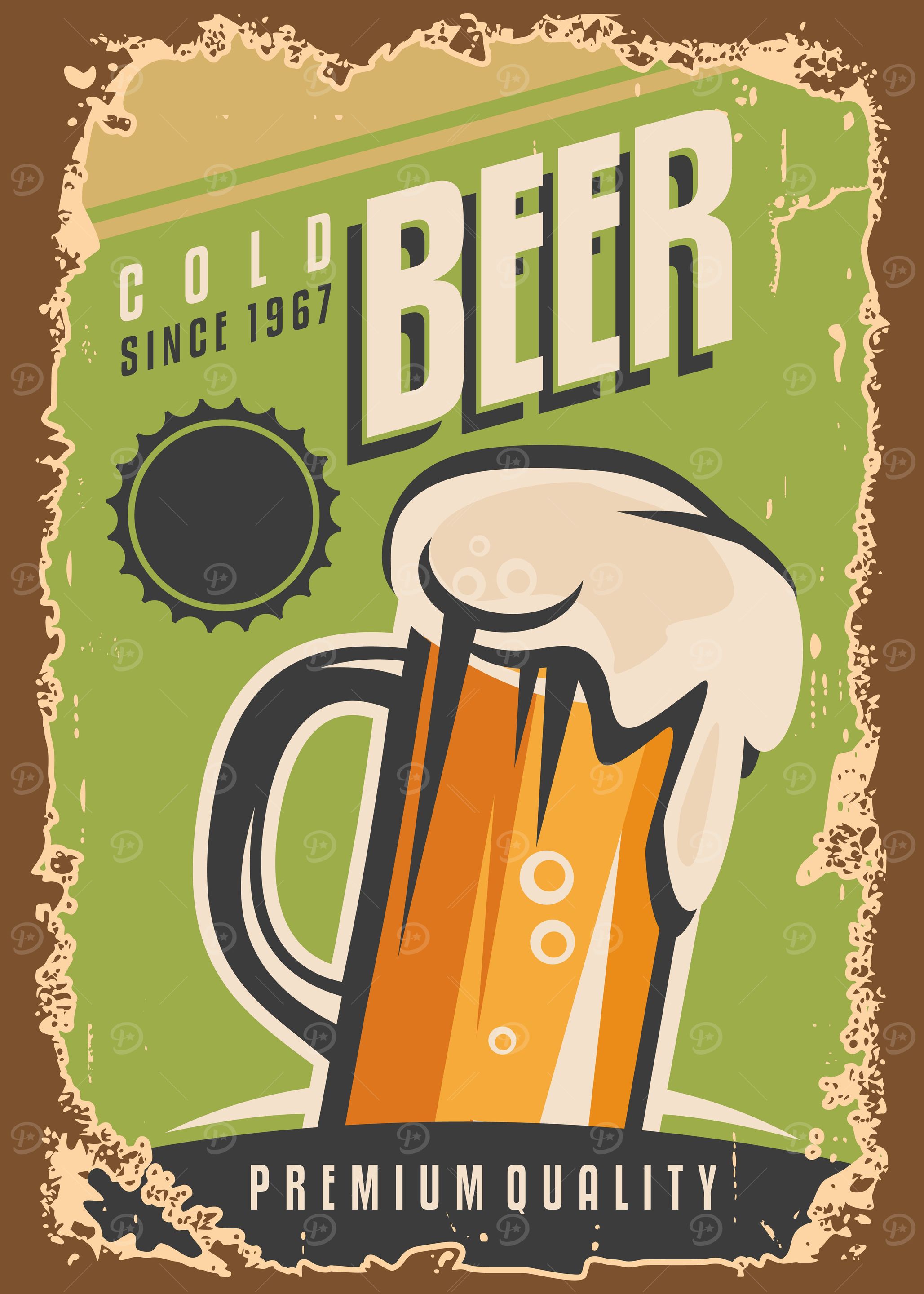 cold beer mug wall sign