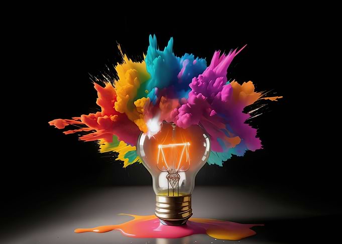Light bulb vintage explodi