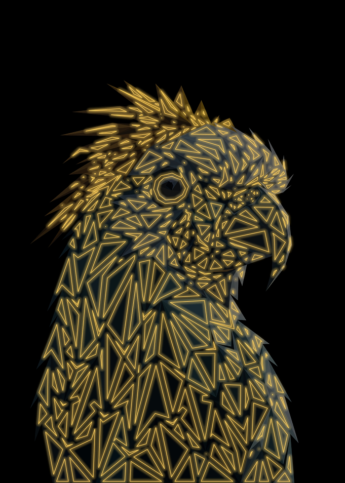 Cockatoo Lowpoly Neon