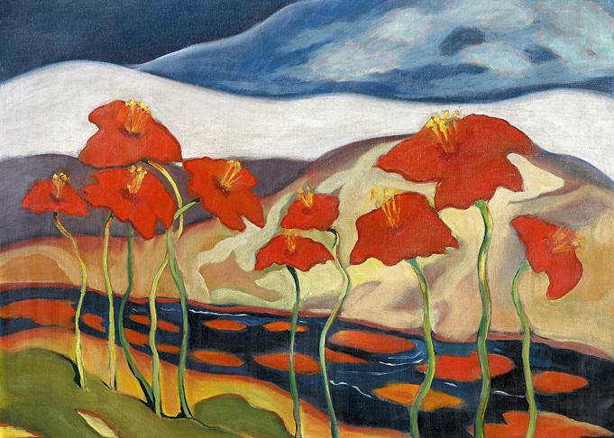 Landscape with flowers