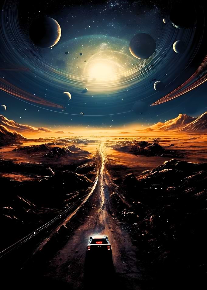 Celestial Ride In Space