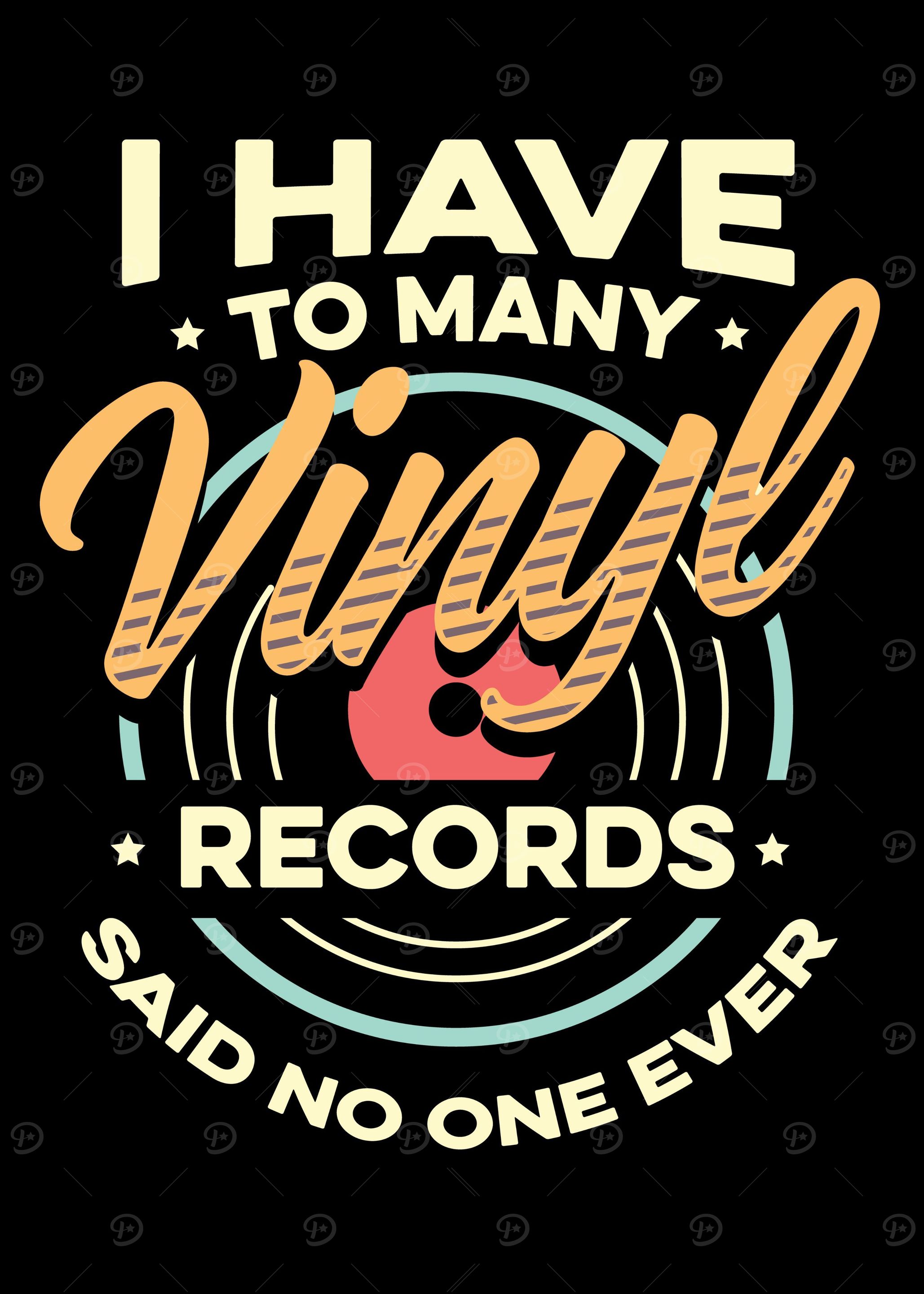 To Many Vinyl Records Gift