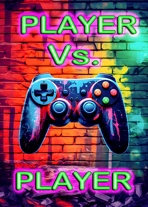 Player Vs Player — metal poster wall art