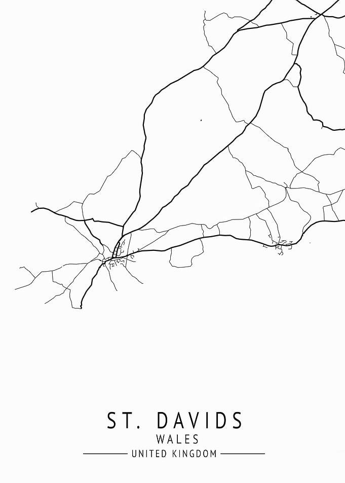 St Davids UK City Map