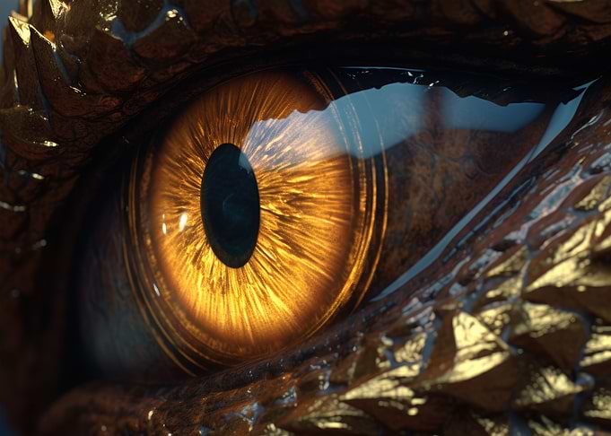 Gold Dragon Glass Eye