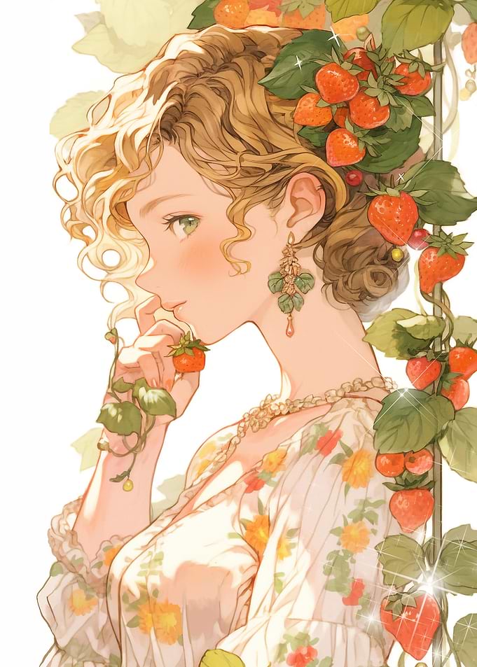 Cute anime girl strawberry