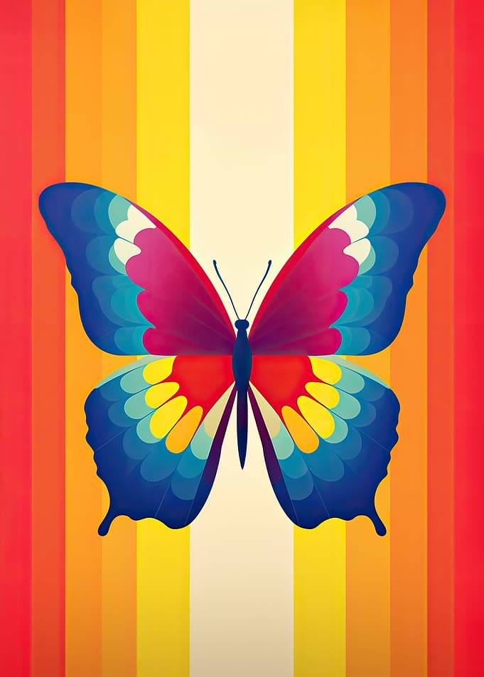 Colorful Pop Art Butterfly