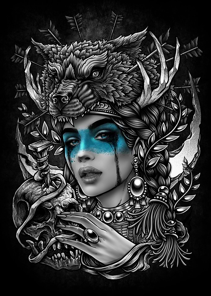 Dark tribal lady