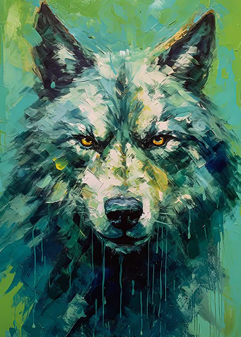 Palette Wolf painting