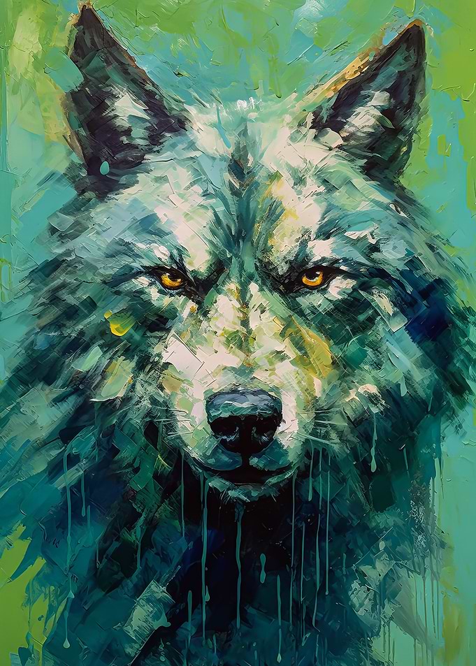 Palette Wolf painting