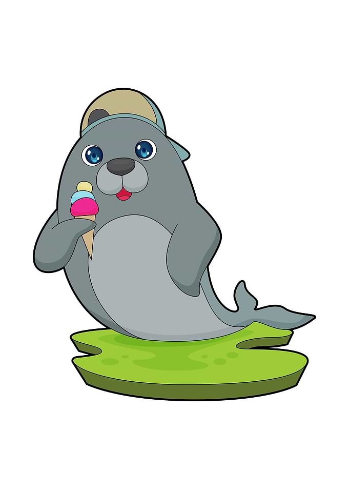 Seal Ice cream cone
