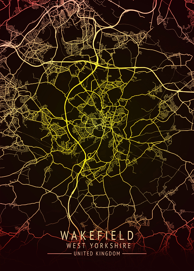 Wakefield UK City Map