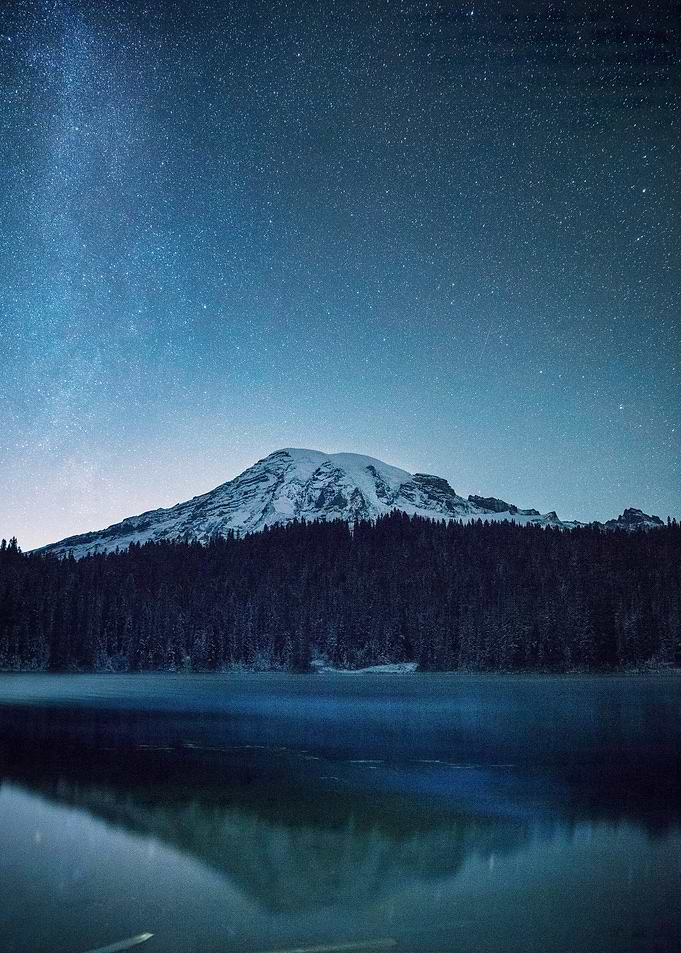 Night Sky over Mountain