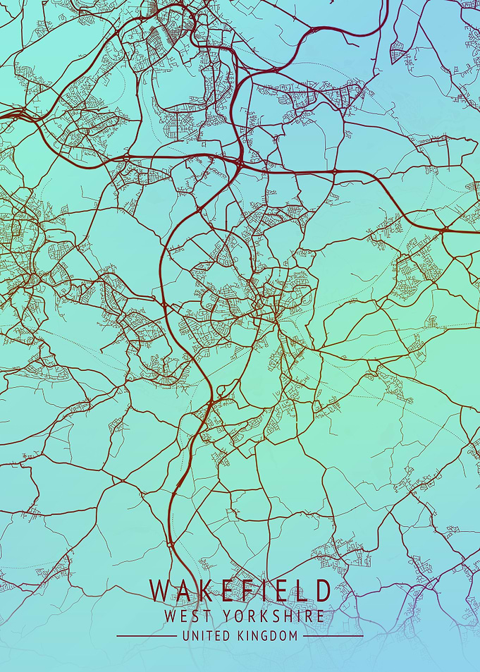 Wakefield UK City Map