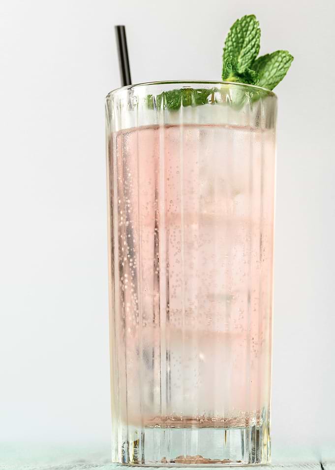Pink gin cocktail