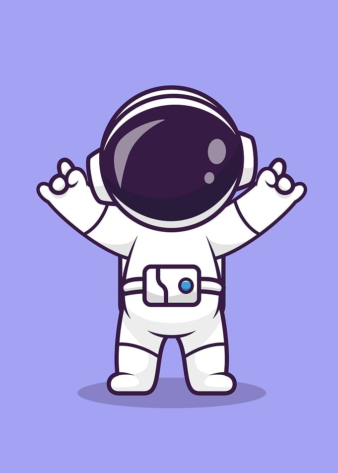 Astronaut with metal
