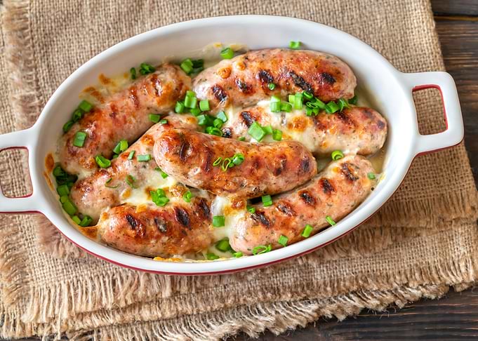 Baked sausages