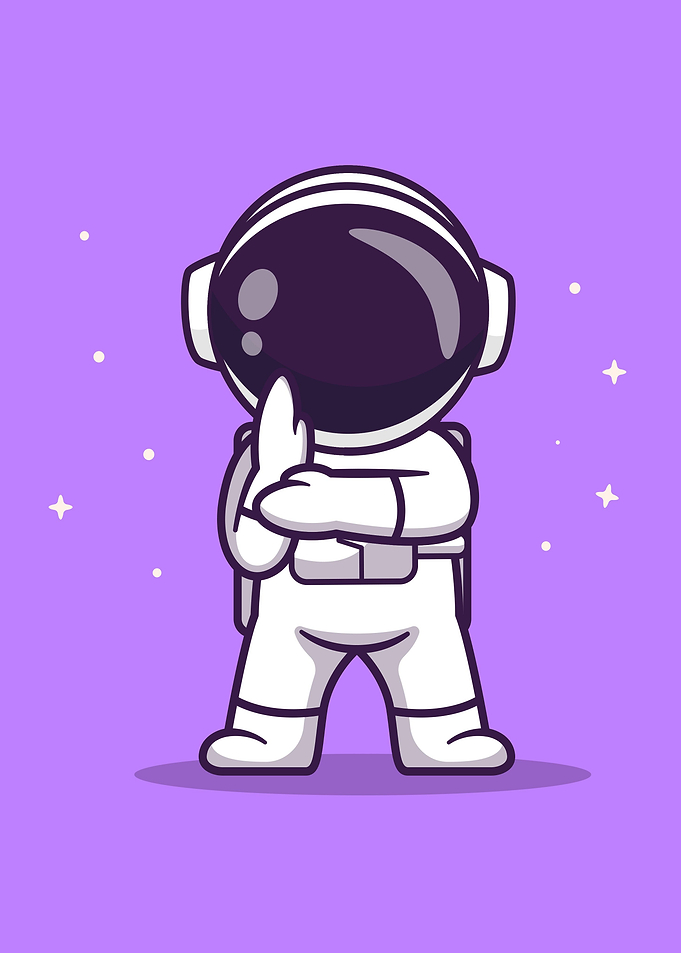 Cute astronaut fighting