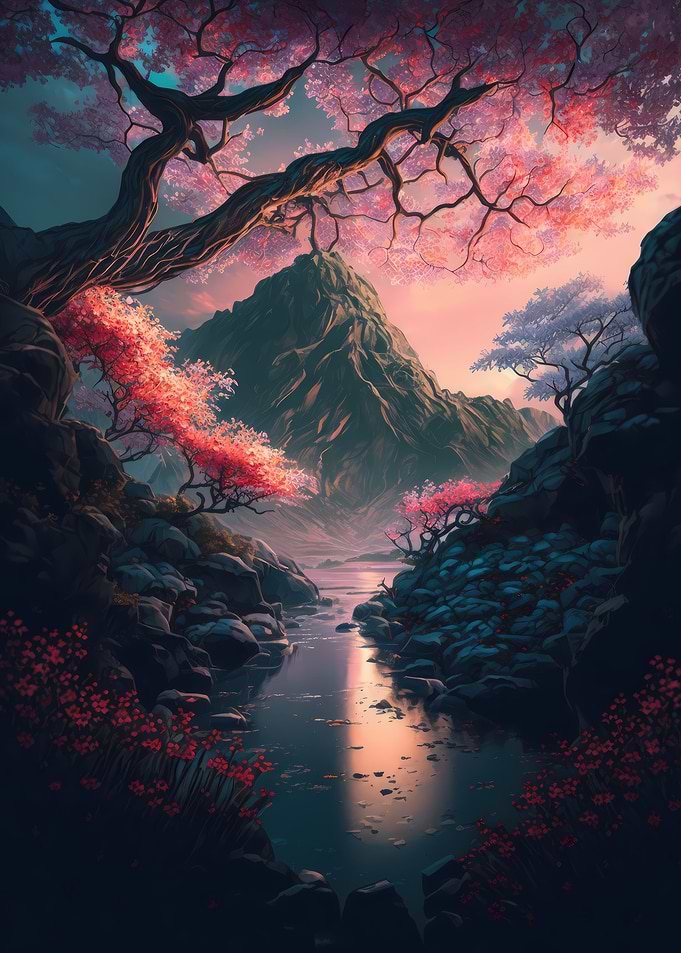 Cherry Blossom Japan Art