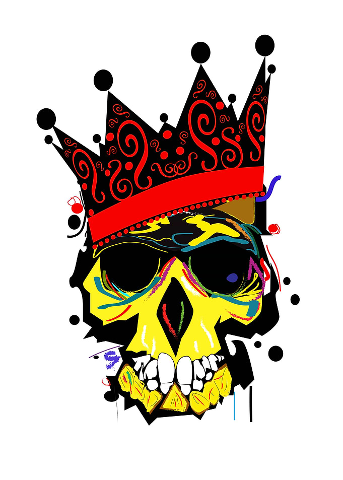 Skull king art futuristic
