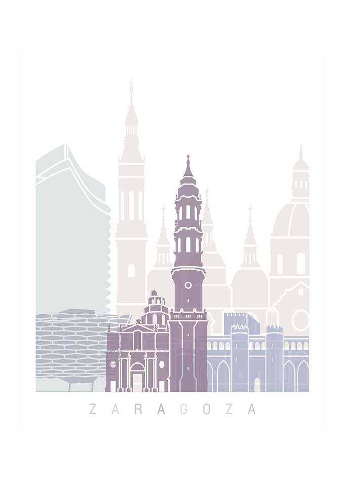 Zaragoza skyline poster