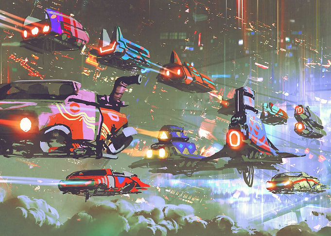 Flying car traffic
