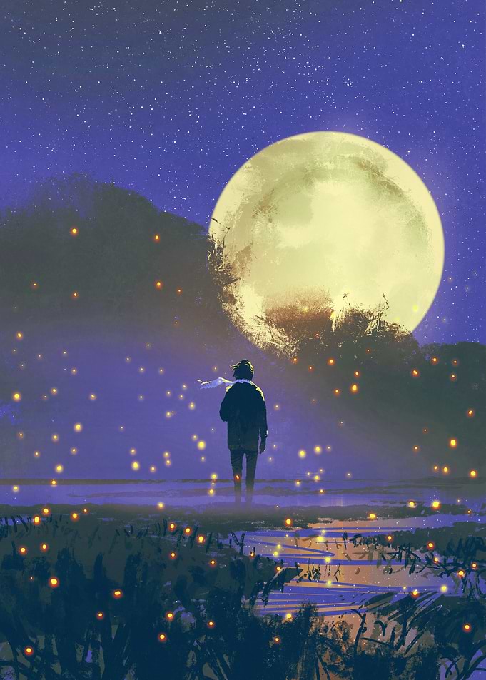 Night full moon