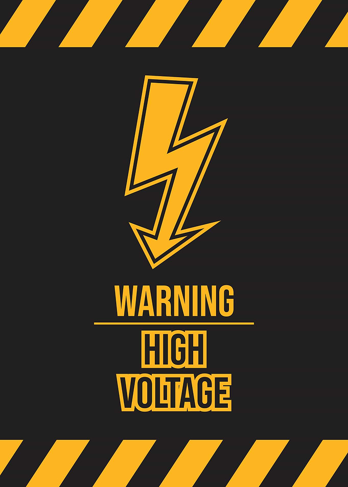 High voltage sign