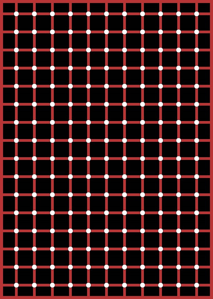 Red Grid Illusion Abstract