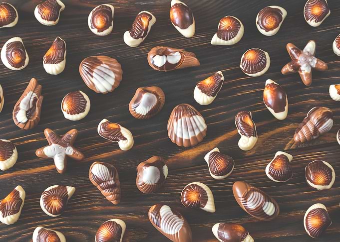 Seafood shaped chocolate