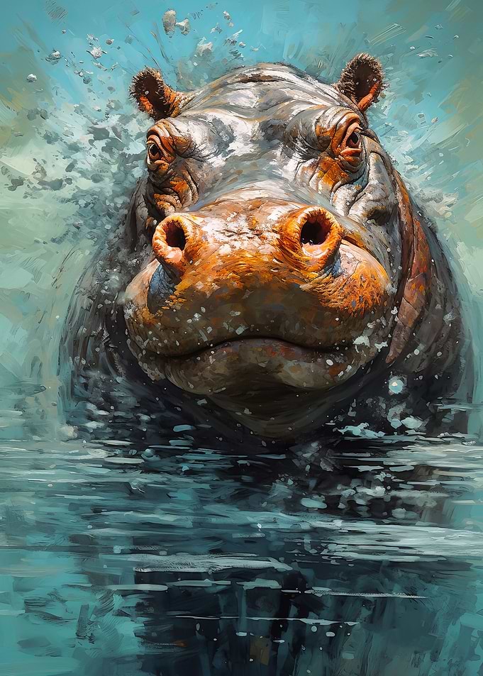 Palette Hippo painting