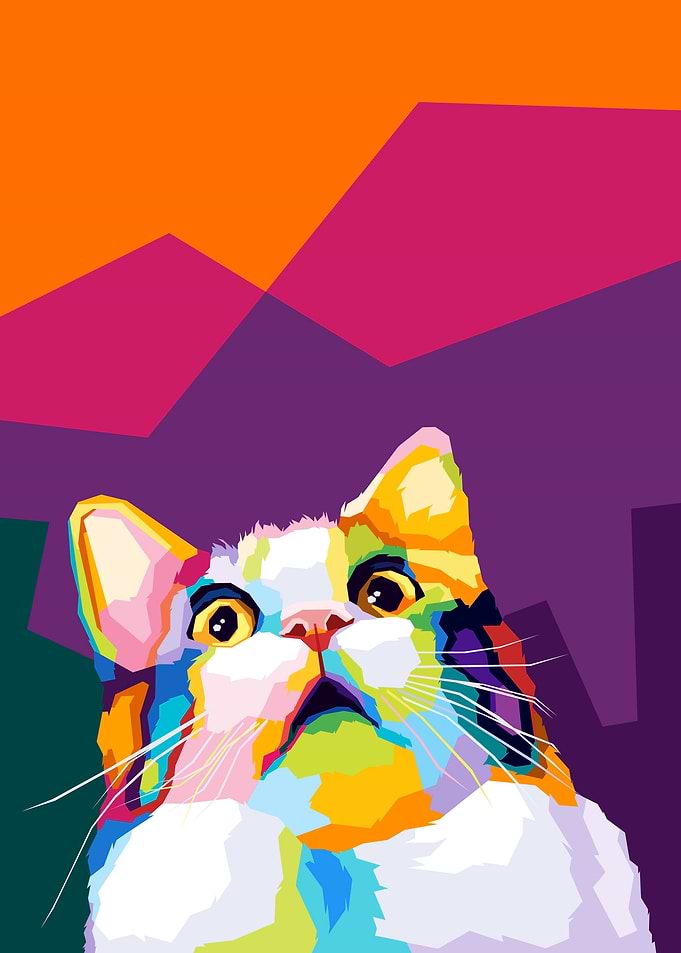 Cute Cat Meme Pop Art