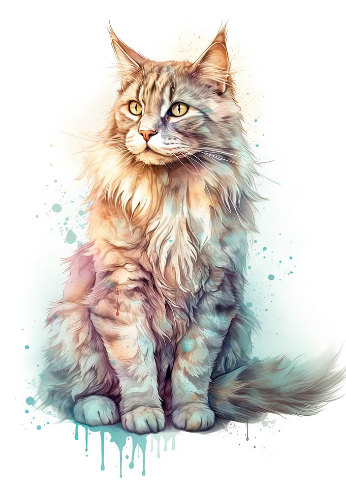 Norwegian Forest Cat Art