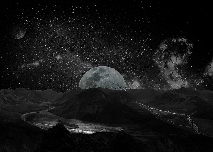 Moon in the night sky