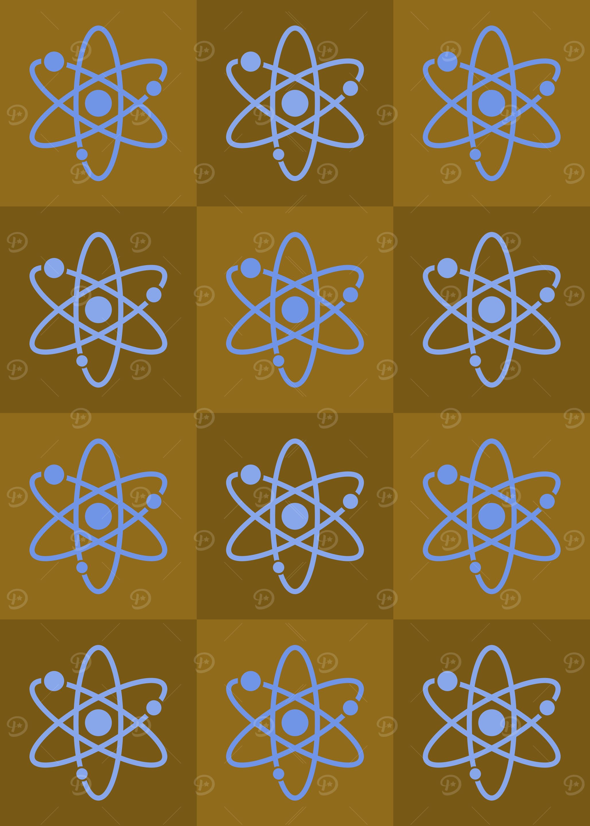 Atom Science Icons Pop Art