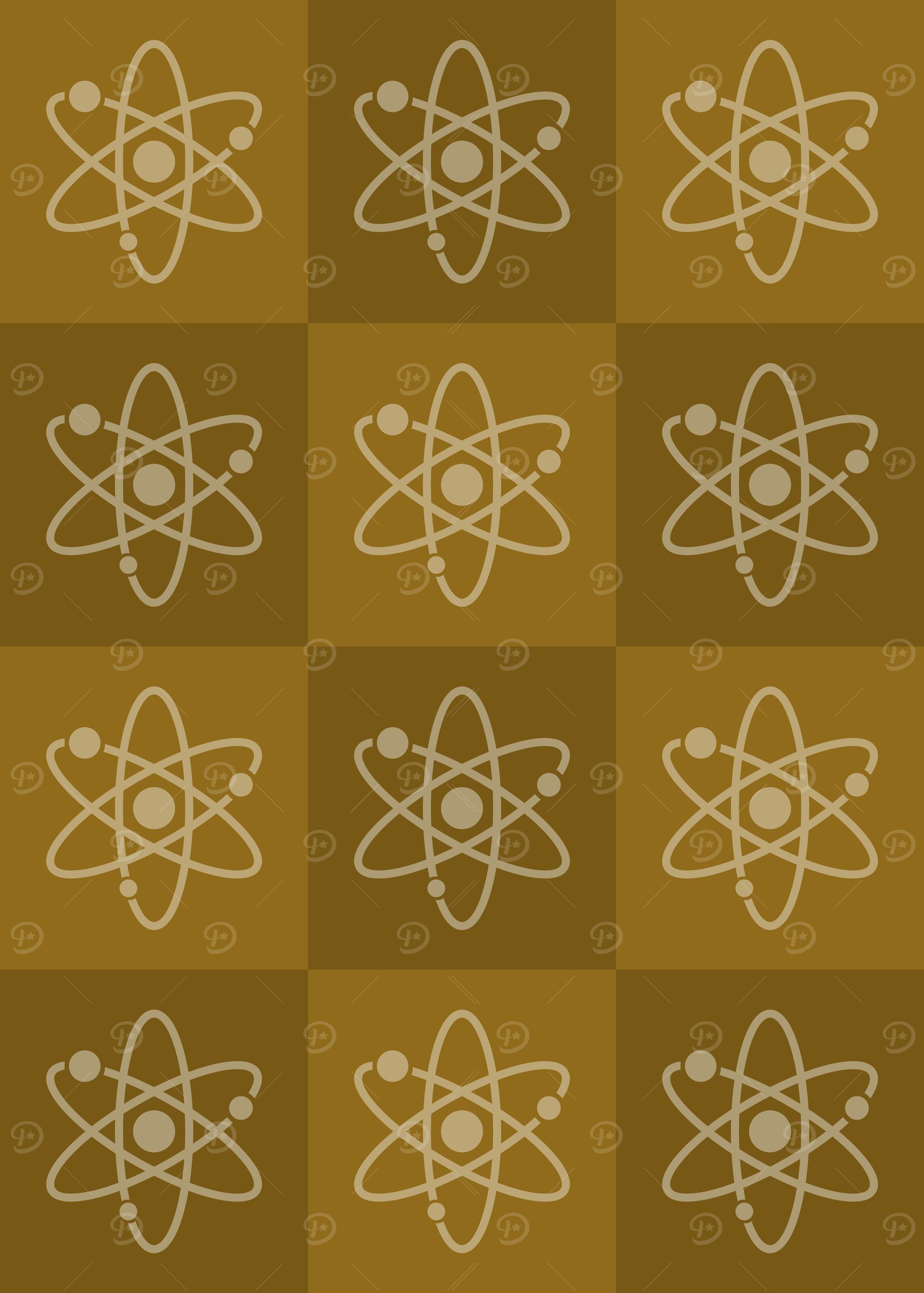 Atom Science Icons Pop Art
