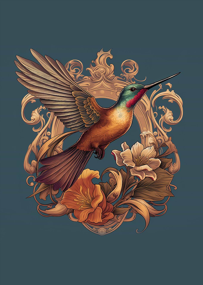 A humming bird on flower