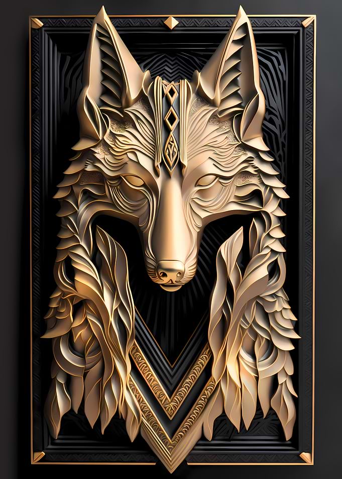 Luxurious Golden Wolf
