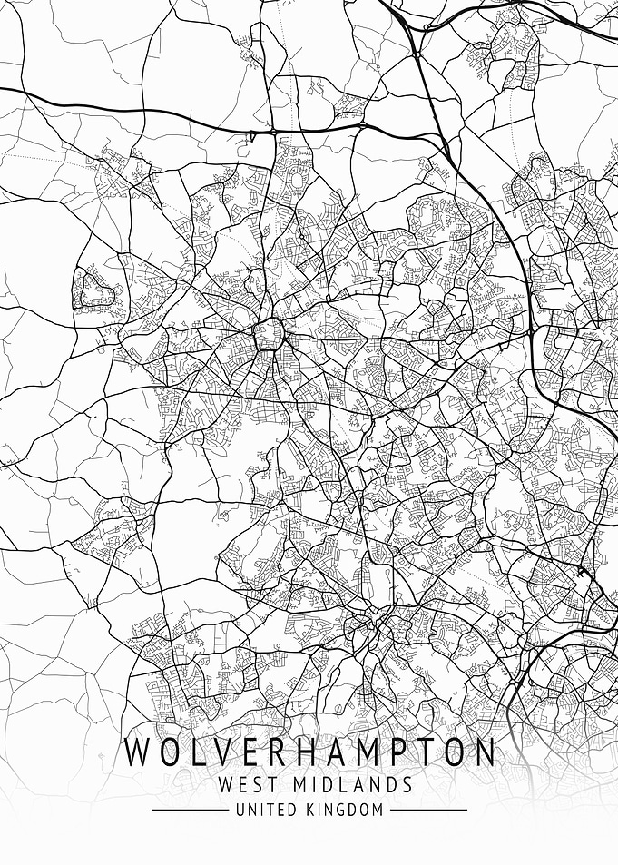 Wolverhampton UK City Map