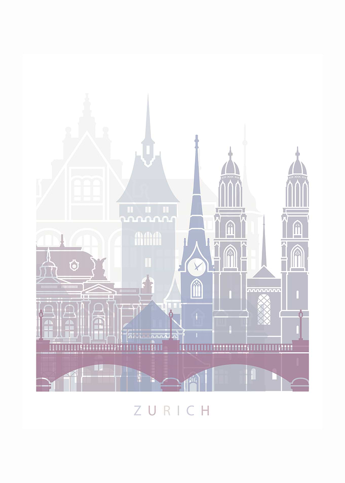 Zurich skyline poster past