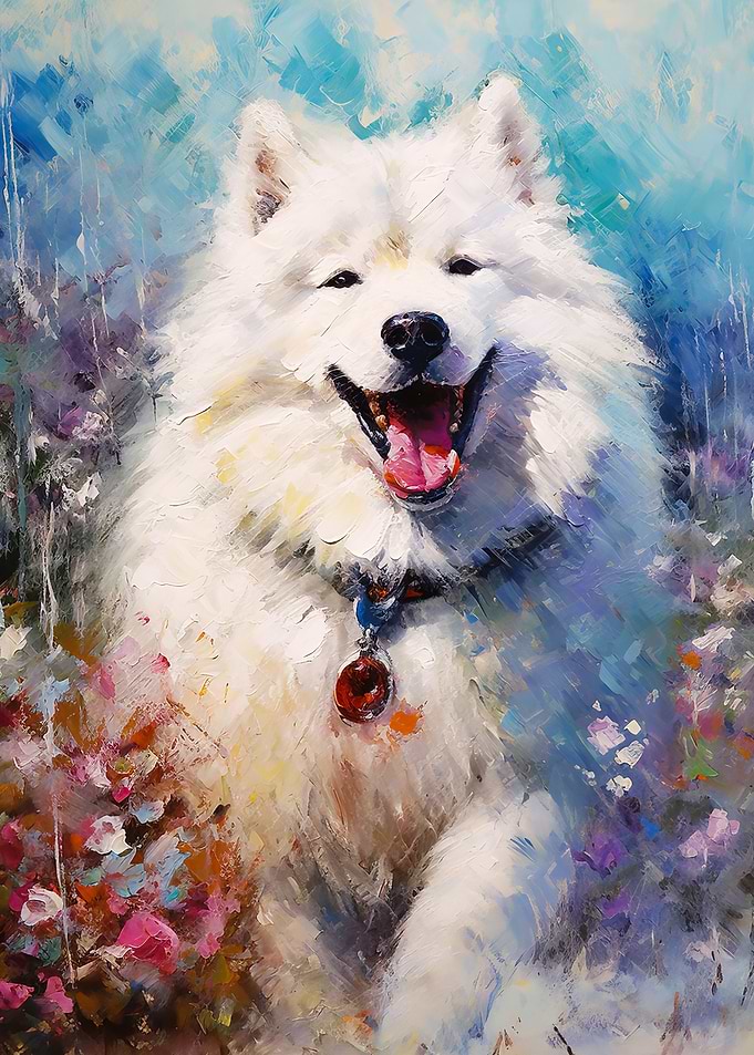 Palette Samoyed painting