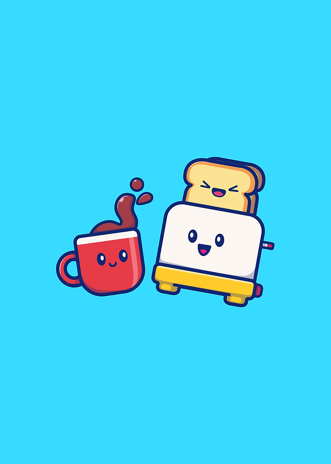 Cute Coffee With Toast