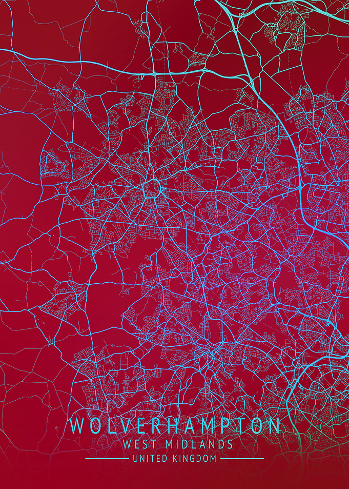 Wolverhampton UK City Map