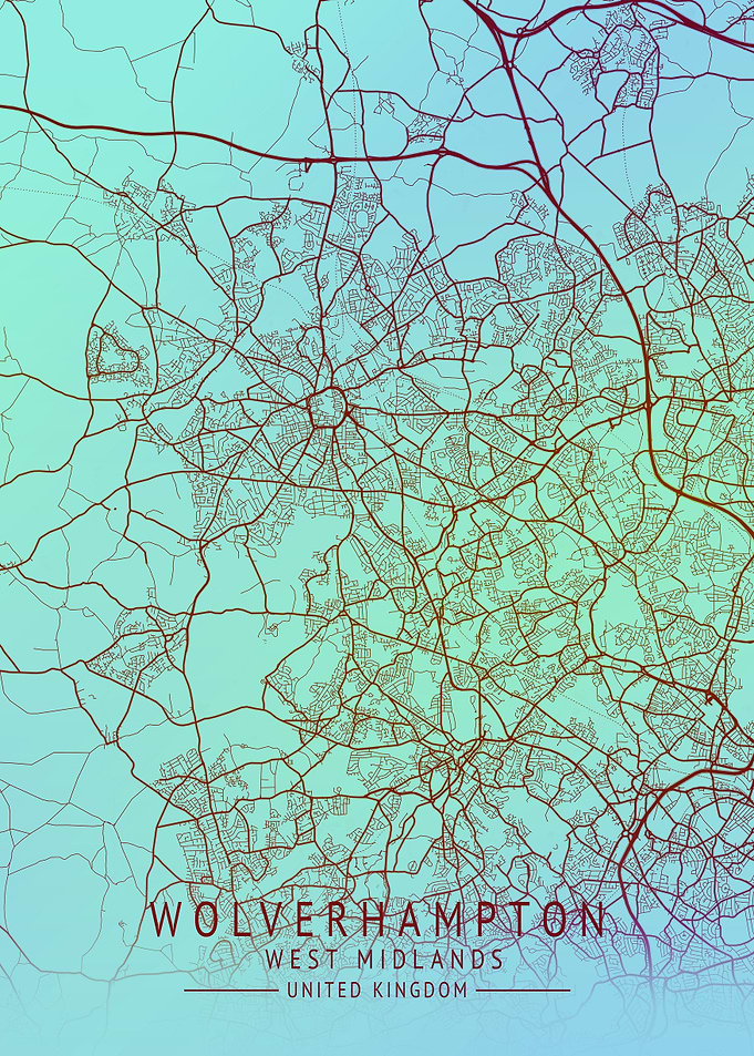 Wolverhampton UK City Map