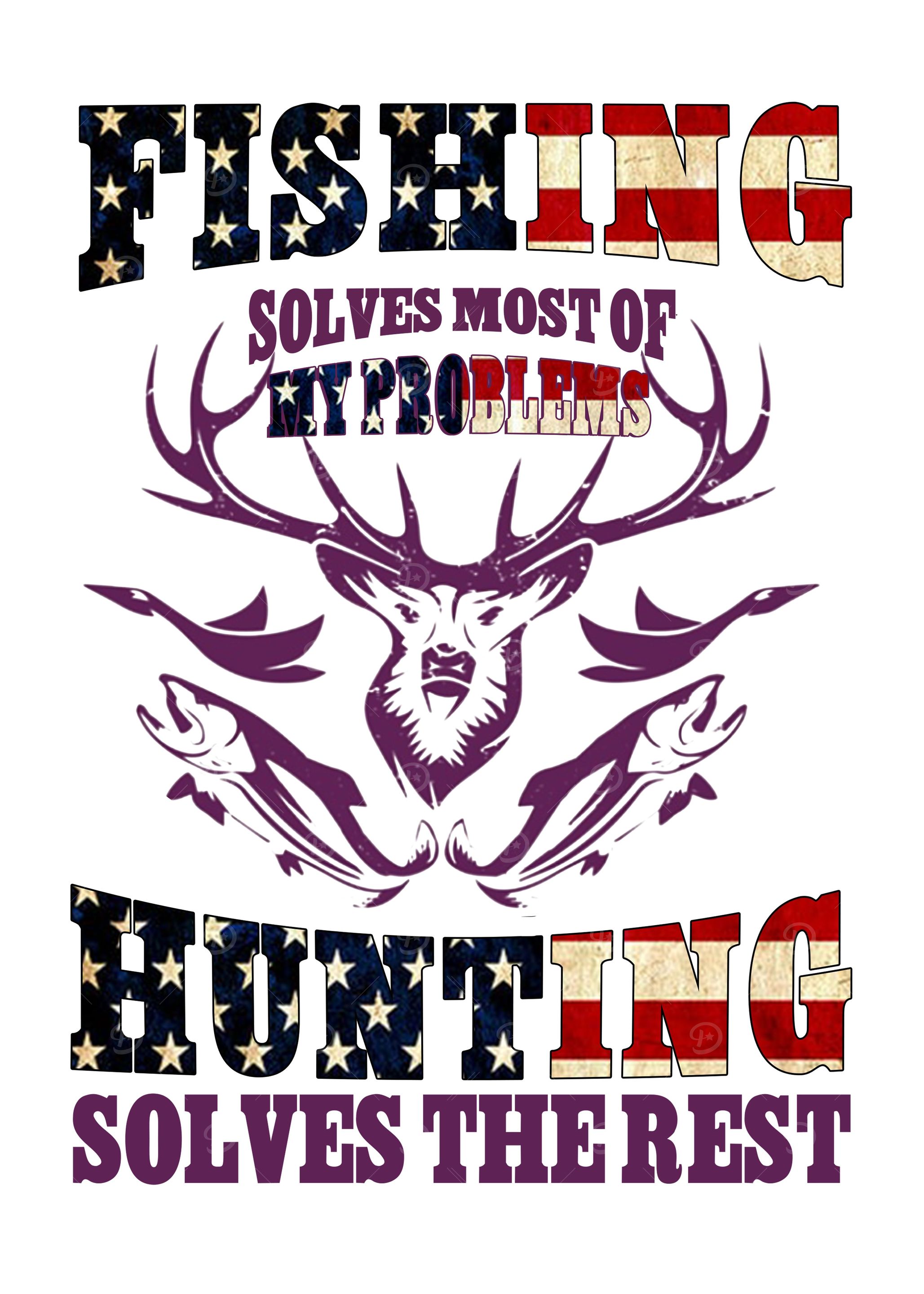 USA Flag Hunting Fishing