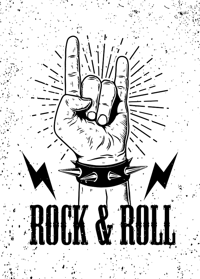Hand with rock and roll