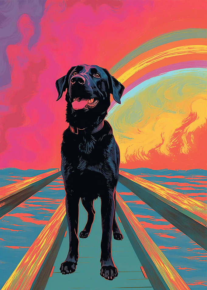 Majestic Black Dog Print