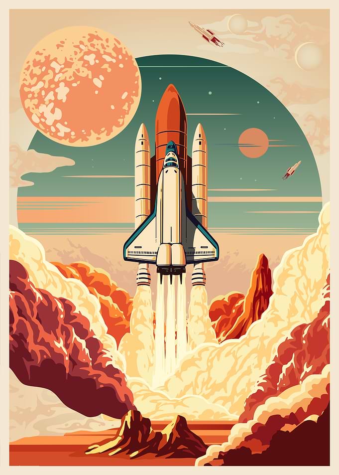Spaceship Launch Cosmos